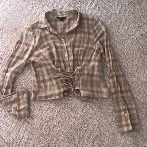 Express Plaid crop shirt
